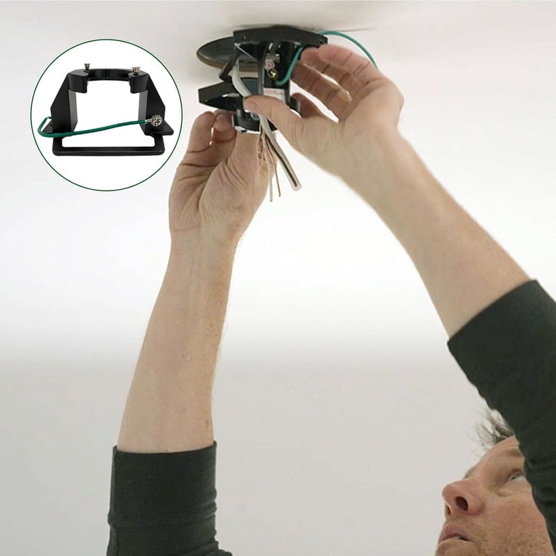 FEHEED Ceiling Fan Mounting Bracket, 1PCS Cast Aluminum Sloped Cathedral Ceiling Canopy Bracket for Indoor/Outdoor Ceiling Fan Installation Use with Ground Wire & Mounting Hardware (Black) - Image 5